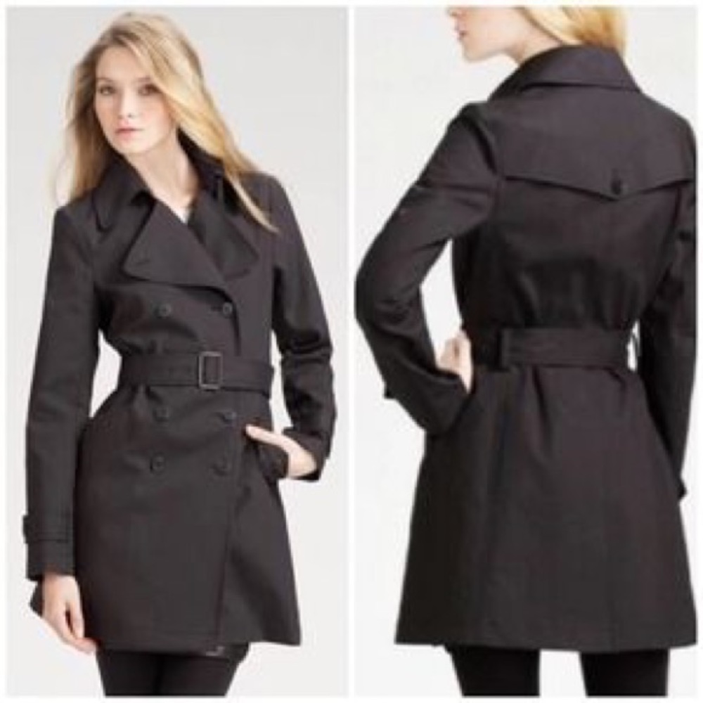 Theory Trench Coat Black Petite